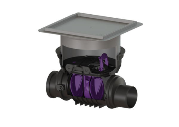 KESSEL Rückstaudoppelverschluss Staufix, Control, DN125, befliesbar, Bodenplatte